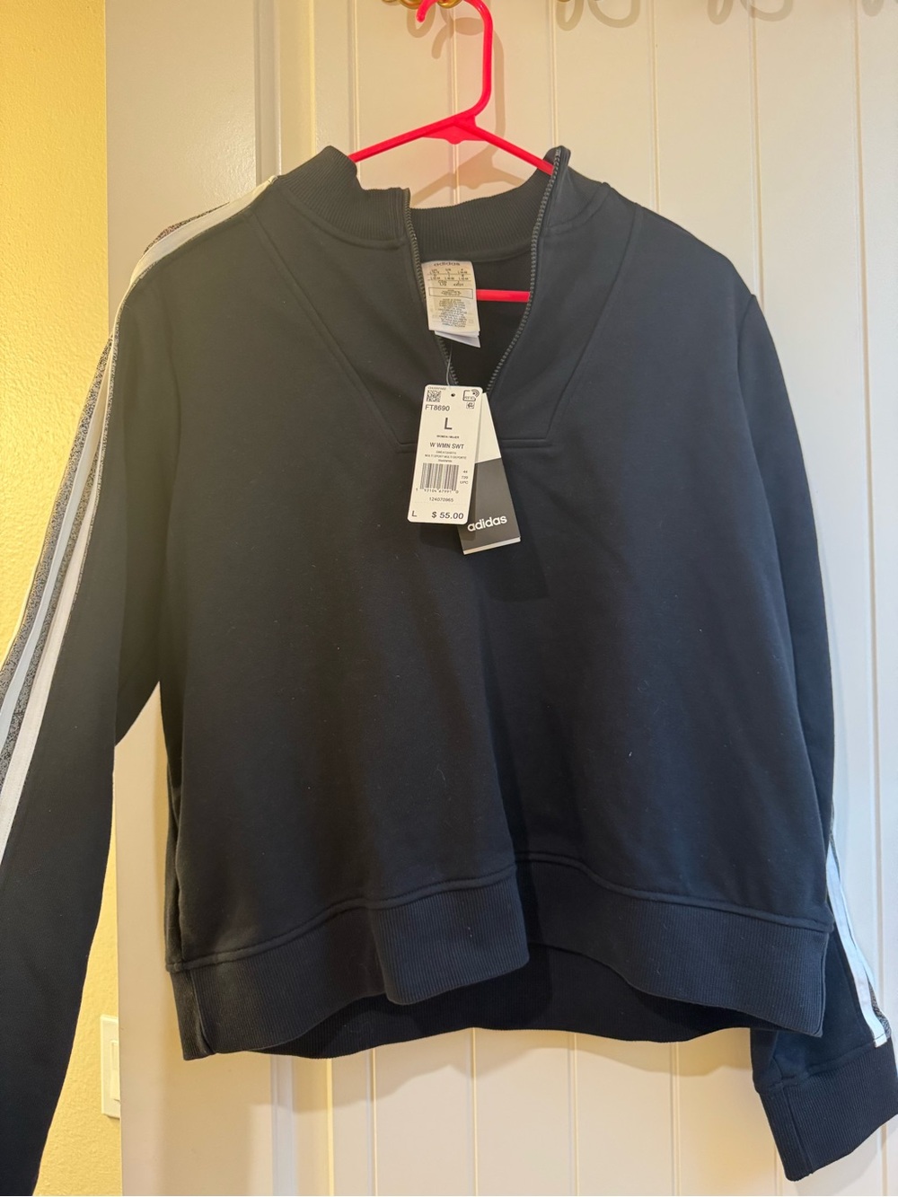 Adidas Black 3/4 Zip Sweatshirt